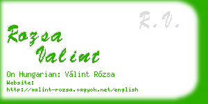 rozsa valint business card